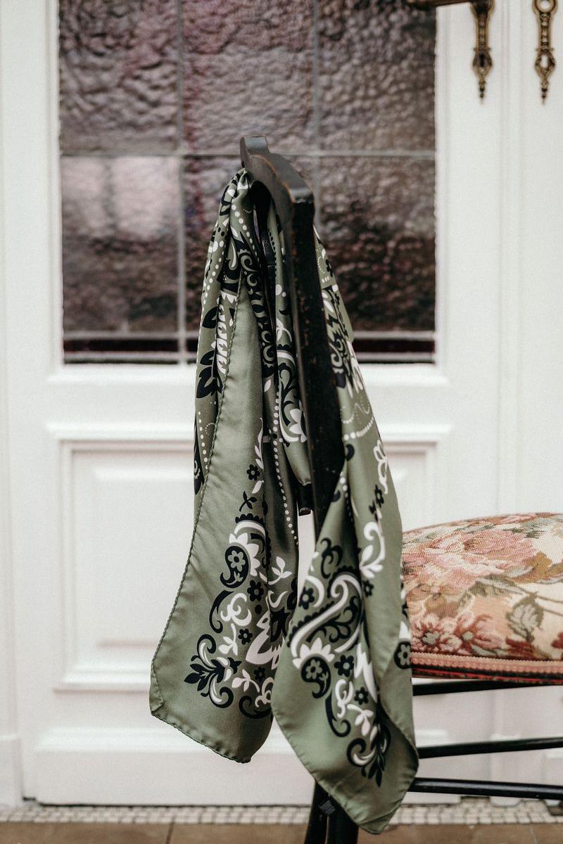 Maison Lecomte Flament - Silk Scarf - Bandana Kaki