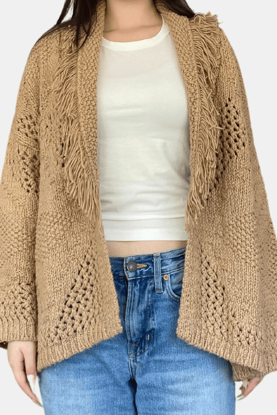 Autumn Cashmere - Fringed Shawl Collar - Olive & Bette's