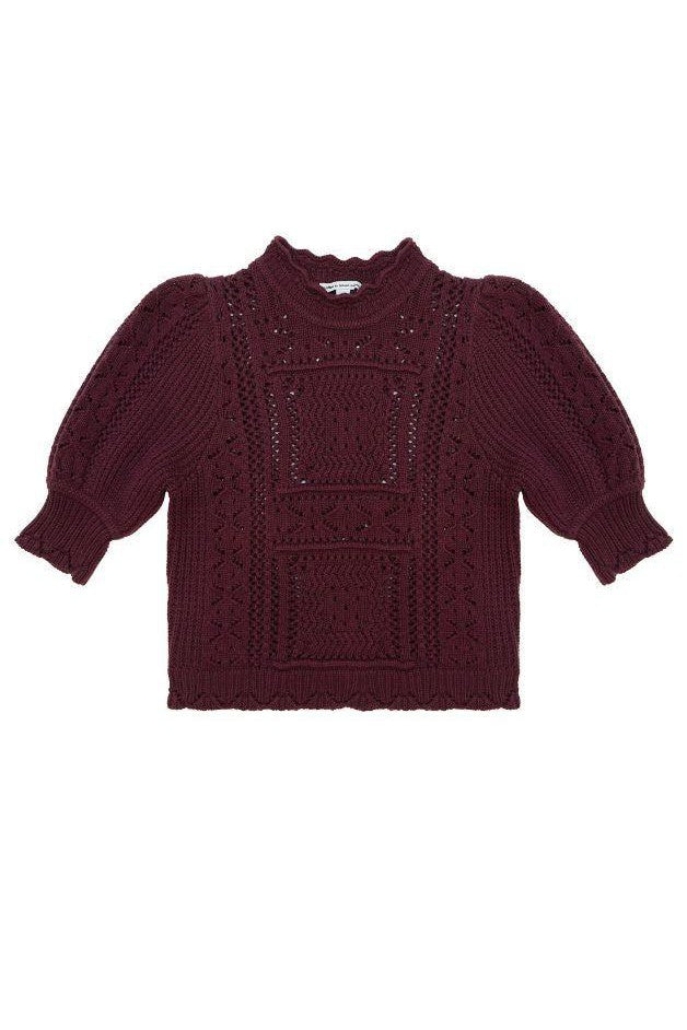 Autumn Cashmere - Puff Sleeve Tile Stitch Mock — Olive & Bette's