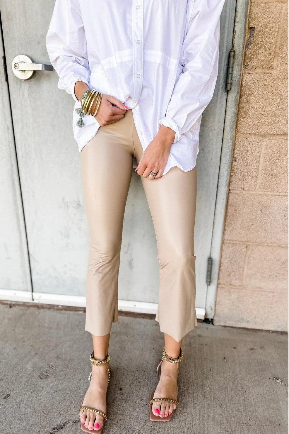 Commando - Faux Leather Crop Flared Legging