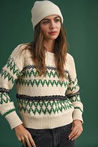 Olive and Bette's - Fairisle Stripe Sweater - Green