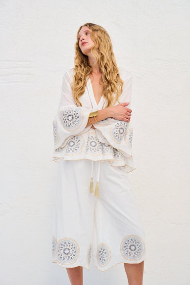 Lace the Label - Embroidered Medallion Top - White - Olive & Bette's