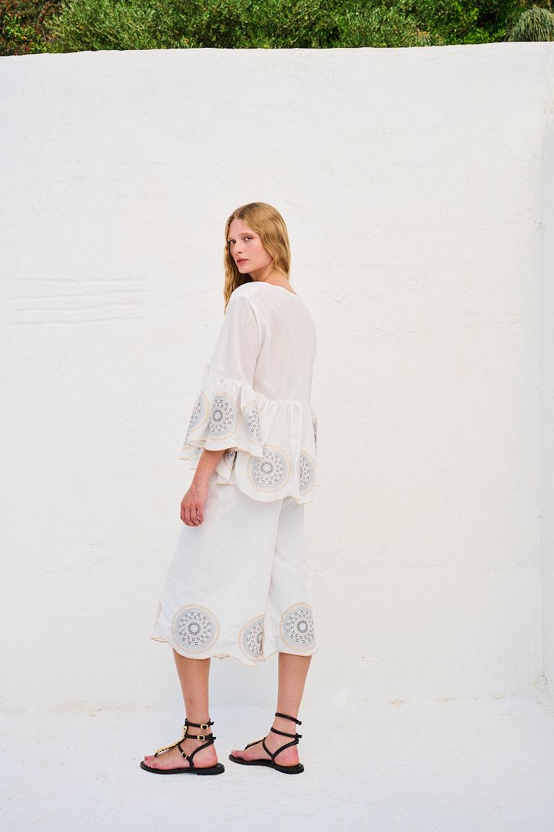 Lace the Label - Embroidered Medallion Top - White - Olive & Bette's