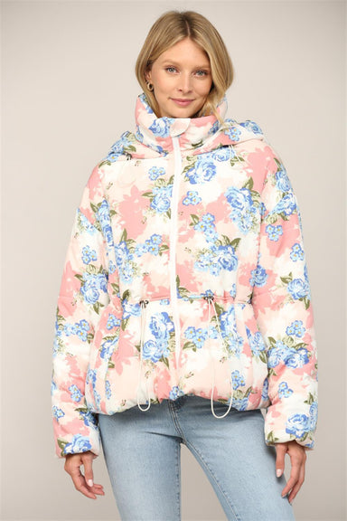 Olive and Bette's - Floral Puffer Jacket - Pink - Olive & Bette's