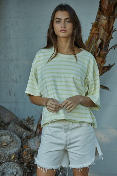 Olive and Bette's - Retro Stripe Top - Lime - Olive & Bette's