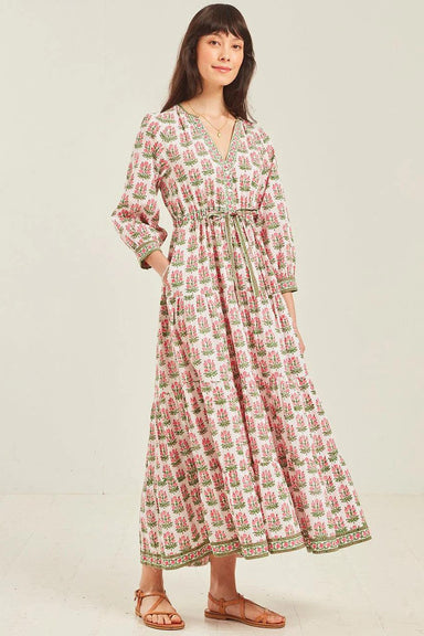Pink City Prints - Maria Dress - Hollyhock Bouquet - Olive & Bette's