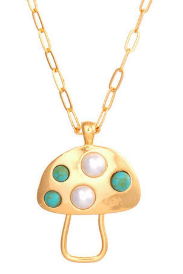 Talis Chains - Mushroom Pendant Necklace - Long - Olive & Bette's