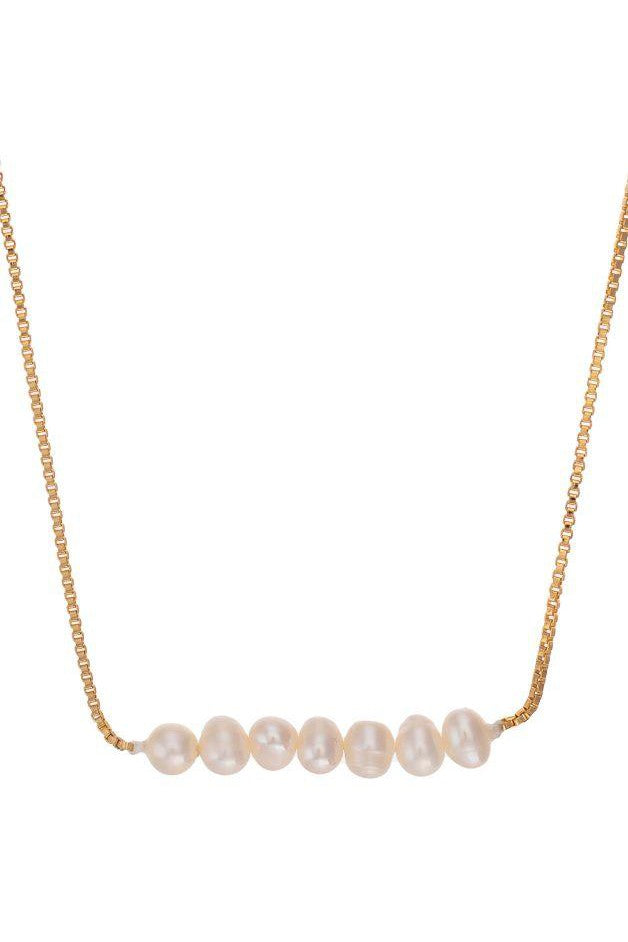 Talis Chains - Thin Chain Pearl Necklace - Olive & Bette's