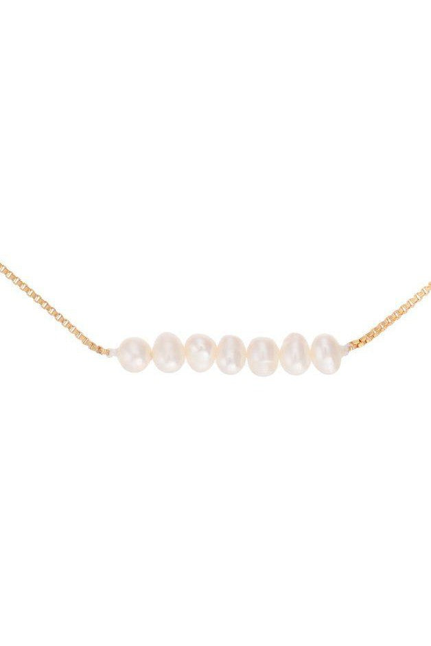 Talis Chains - Thin Chain Pearl Necklace - Olive & Bette's