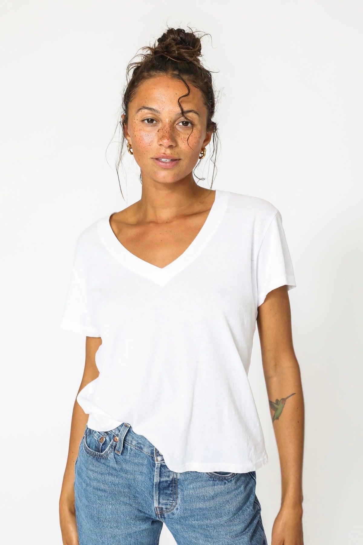 Perfect White Tee - Hendrix V-Neck - White