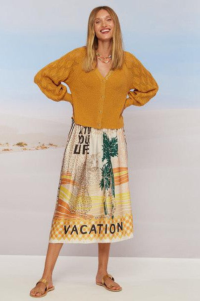 Me369 - Elizabeth Printed Midi Skirt  - Vacation